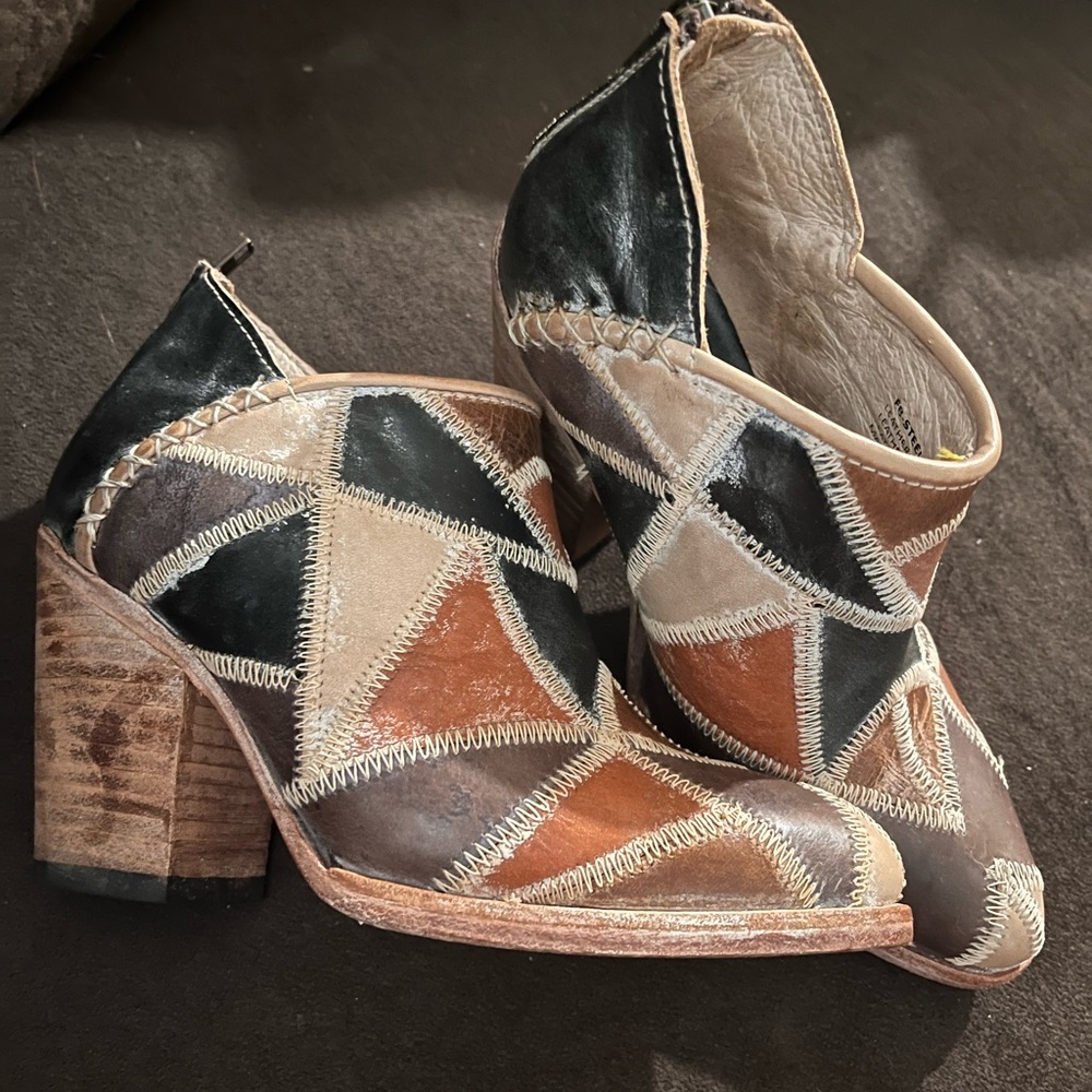 Rare Freebird patchwork heel boots